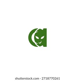 Alien head and letter a logo idea.