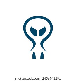 alien head logo design icon