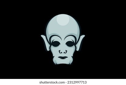 Alien head mascot logo design vector template