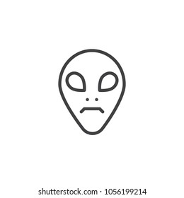 Alien head outline icon. linear style sign for mobile concept and web design. Extraterrestrial face simple line vector icon. Symbol, logo illustration. Pixel perfect vector graphics