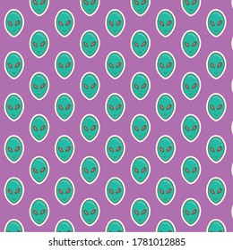alien head pattern vector template  background