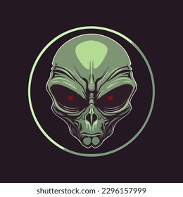 alien head with red eye
