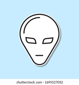 Alien head sticker icon. Simple thin line, outline vector of space icons for ui and ux, website or mobile application