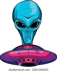 Alien head ufo vector illustration design