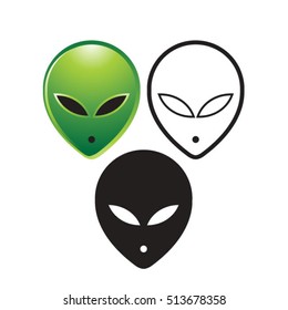alien head variations-vector drawing