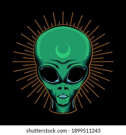 alien head vector, vector EPS 10