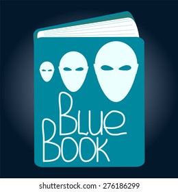 Alien Head Vector Icon. Blue Book Project.