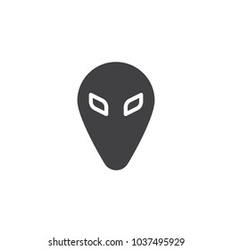 Alien head vector icon. filled flat sign for mobile concept and web design. ufo simple solid icon. Symbol, logo illustration. Pixel perfect vector graphics