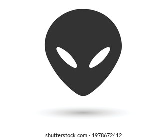 Alien Head Vector Icon. Flat vector illustration in black on white background. EPS 10