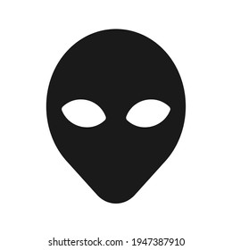Alien head vector icon. Humanoid face symbol. Extraterrestrial logo. Ufo and sci-fi character illustration image.