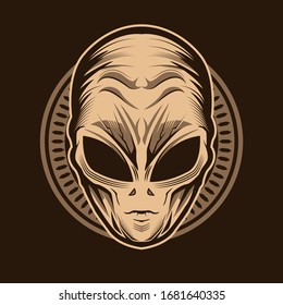 alien head vector illustration design