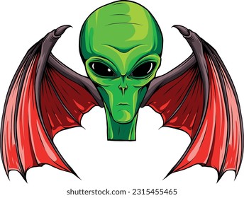 Alien head. vector illustration design of extraterrestrial humanoid