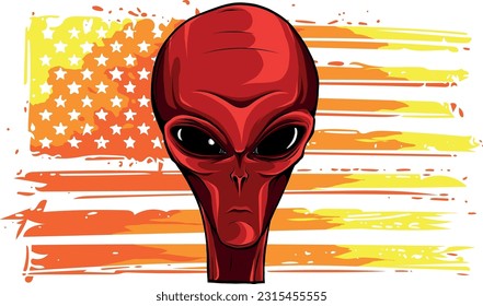 Alien head. vector illustration design of extraterrestrial humanoid