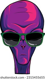 Alien head. vector illustration design of extraterrestrial humanoid