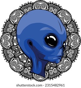 Alien head. vector illustration design of extraterrestrial humanoid