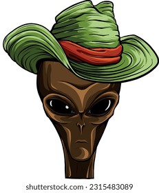 Alien head. vector illustration design of extraterrestrial humanoid