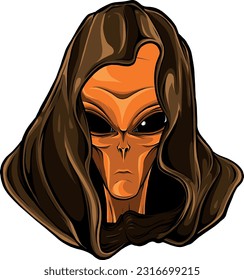 Alien head. vector illustration design of extraterrestrial humanoid