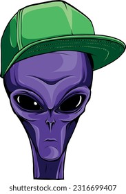 Alien head. vector illustration design of extraterrestrial humanoid