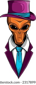 Alien head. vector illustration design of extraterrestrial humanoid