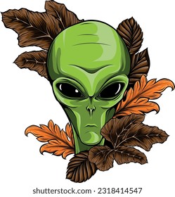 Alien head. vector illustration design of extraterrestrial humanoid