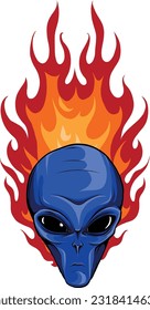 Alien head. vector illustration design of extraterrestrial humanoid