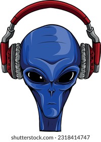 Alien head. vector illustration design of extraterrestrial humanoid