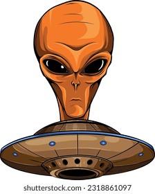 Alien head. vector illustration design of extraterrestrial humanoid