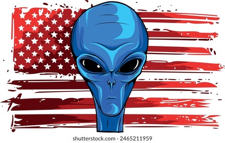 Alien head. vector illustration design of extraterrestrial humanoid