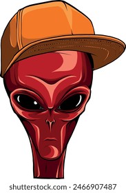 Alien head. vector illustration design of extraterrestrial humanoid