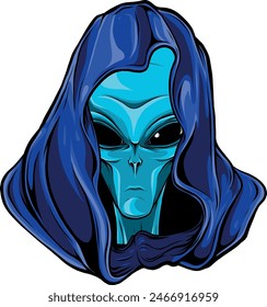 Alien head. vector illustration design of extraterrestrial humanoid