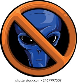 Alien head. vector illustration design of extraterrestrial humanoid