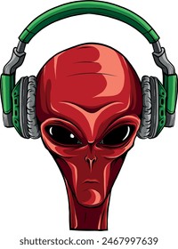 Alien head. vector illustration design of extraterrestrial humanoid