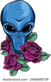 Alien head. vector illustration design of extraterrestrial humanoid