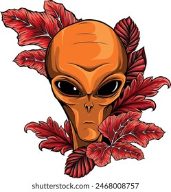 Alien head. vector illustration design of extraterrestrial humanoid