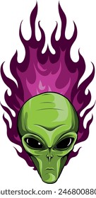 Alien head. vector illustration design of extraterrestrial humanoid