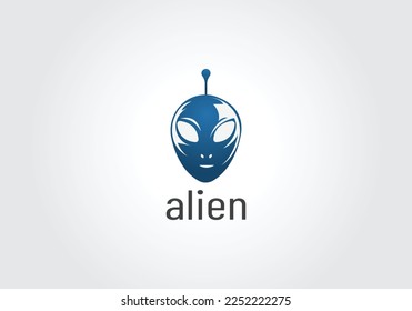 Alienkopf, Vektorsymbol, UFO, Alien-Logo. Vektorgrafik.