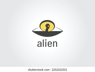 alien head, vector logo icon,UFO, alien logo. Vector illustration.