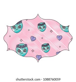 alien and hearts pattern
