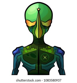 Alien hero design vector.