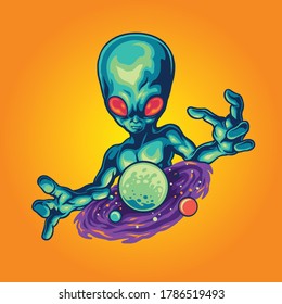 alien and his universe illustration