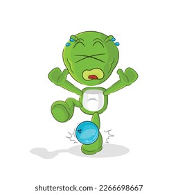 the alien hiten by bowling cartoon. cartoon mascot vector