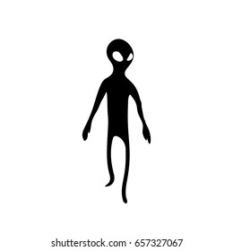 Alien humanoid isolated on white. Vector illustration, image of extraterrestrial intelligence. Suitable for t-shirt print or web article