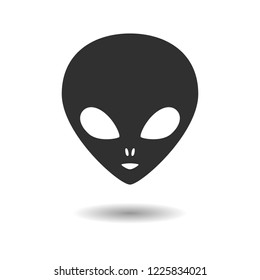 Alien icon. Black on white vector symbol