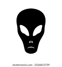 Alien icon. Black silhouette. Front view. Vector simple flat graphic illustration. Isolated object on a white background. Isolate.