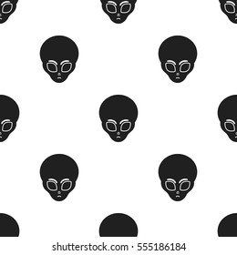 Alien icon in  black style isolated on white background. Space pattern stock vector illustration.