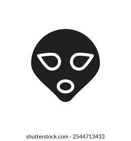 Alien icon Black and white outline vector