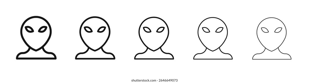 Alien icon black and white vector sign