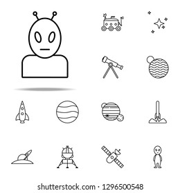 alien icon. Cartooning space icons universal set for web and mobile