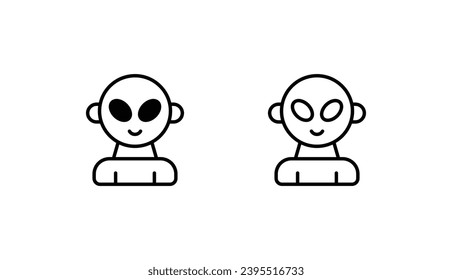 Alien icon design with white background stock illustration