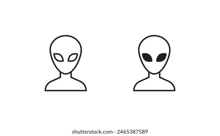 Alien icon design with white background stock illustration